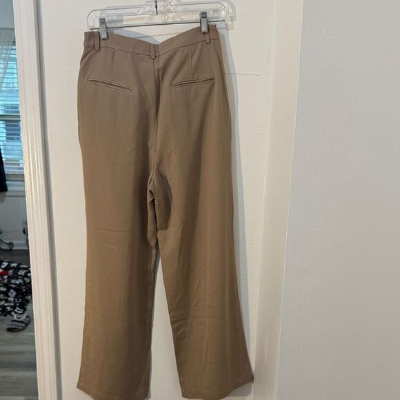 Reformation Mason Tan Wide Leg Pants Size 6P - Picture 6 of 11